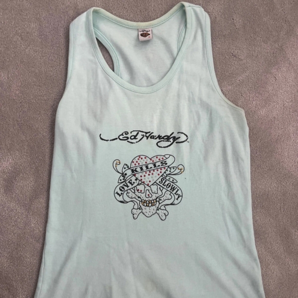 Tops - blue ed hardy tank top